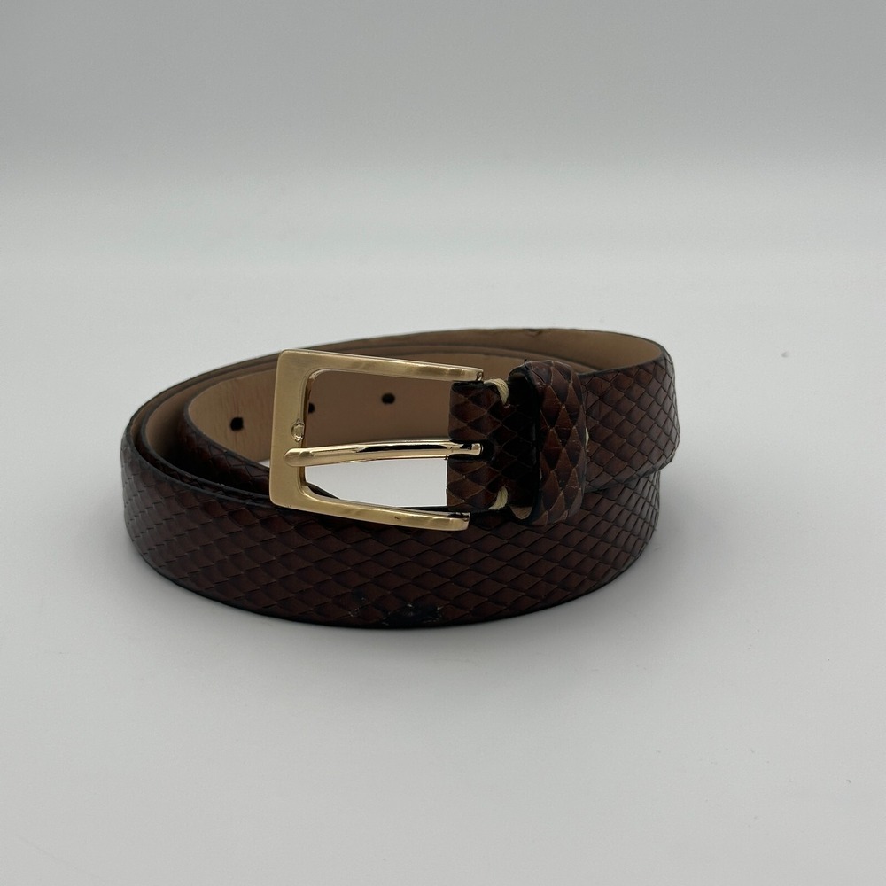 Snake Print Belt Womans Extra Large Brown Classic Leather Cowboy Office Business